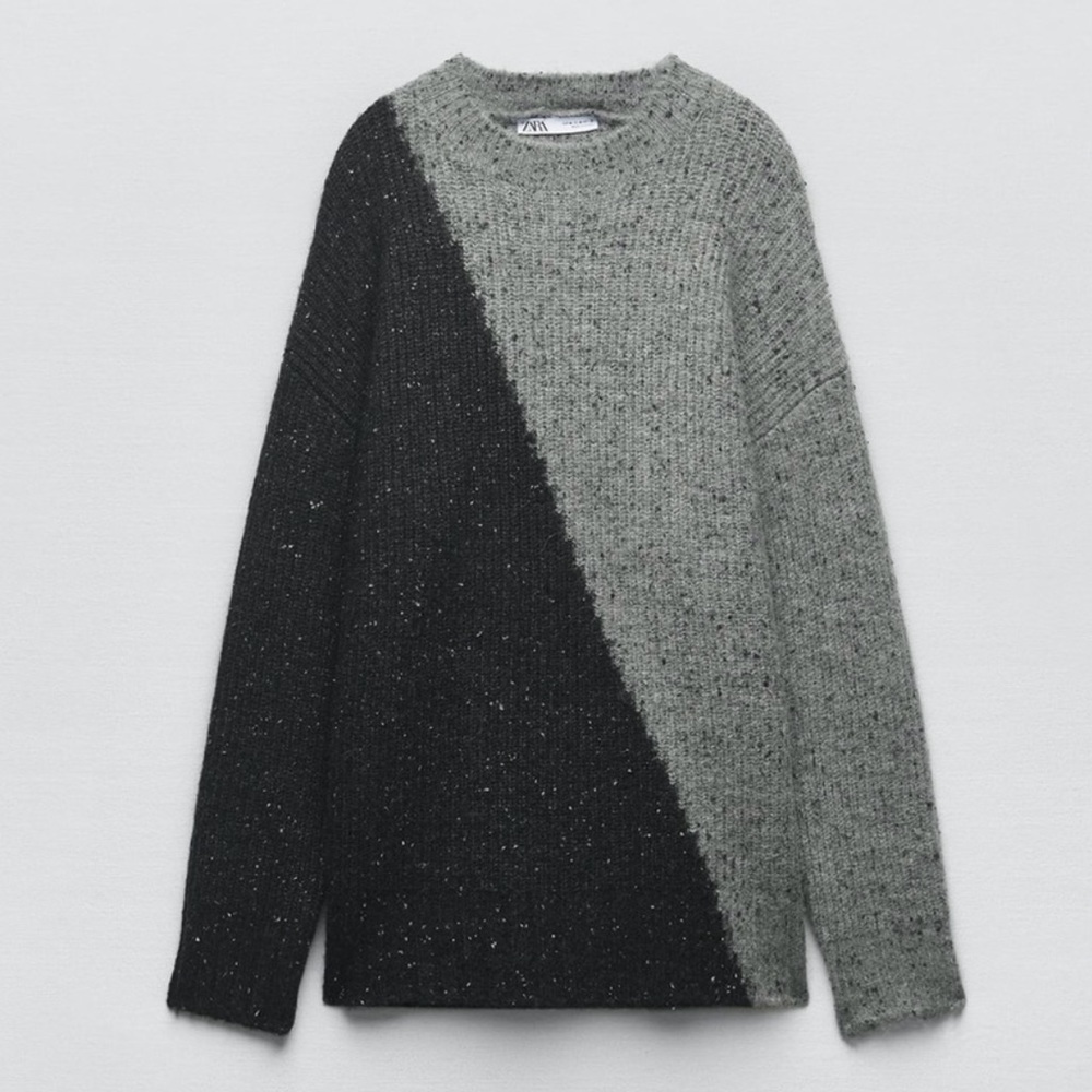 NEW ZARA Women’s Colorblock Knit Sweater